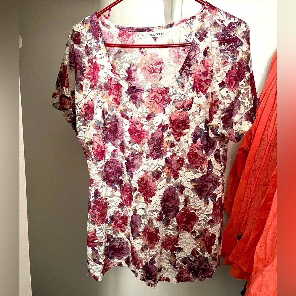 Maurices Floral Blouse Plus Size 1X
